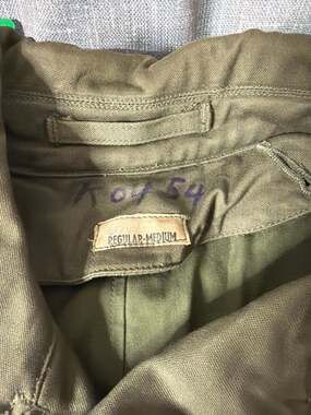 Vintage US Military OD Green Trench Coat Overcoat, Regular-Medium, Belted